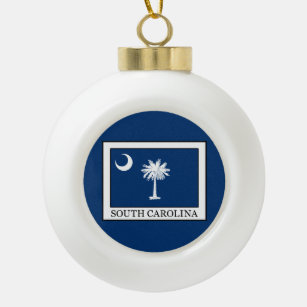 South Carolina Ceramic Ball Christmas Ornament
