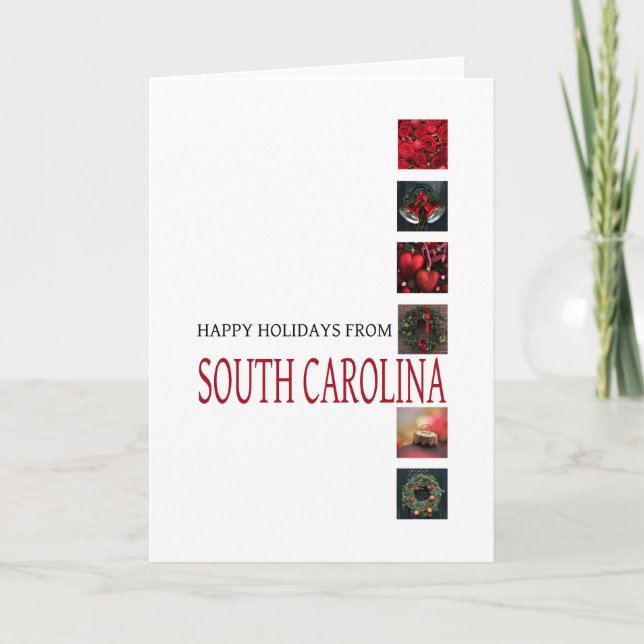 South Carolina  Christmas Card, state specific Holiday Card (Front)