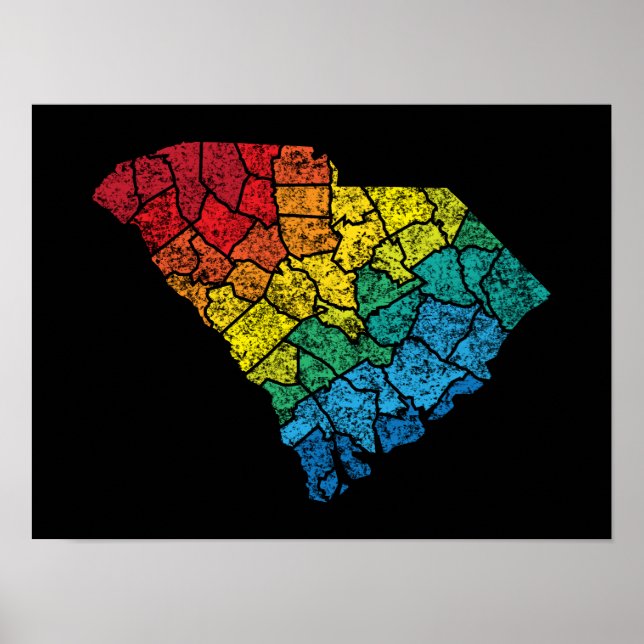 south carolina colour counties poster (Front)