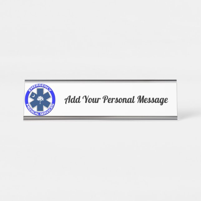 South Carolina EMS Star of Life Desk Name Plate (Front)