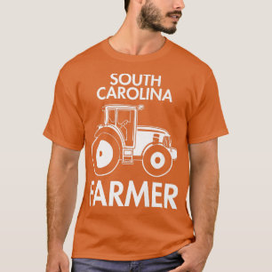 South Carolina Farmer Vintage  Men Tractor Farm Lo T-Shirt
