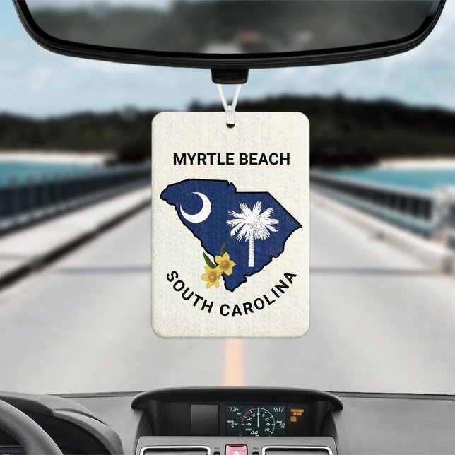 South Carolina Flag and Flower Yellow Jessamine Car Air Freshener (Creator Uploaded)