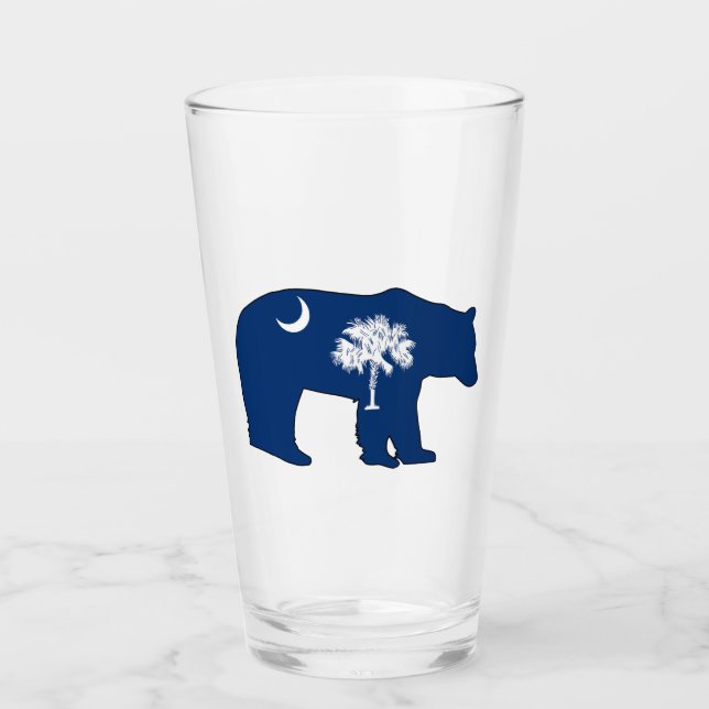 South Carolina Flag Bear Glass (Front)