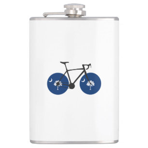 South Carolina Flag Bicycle Hip Flask