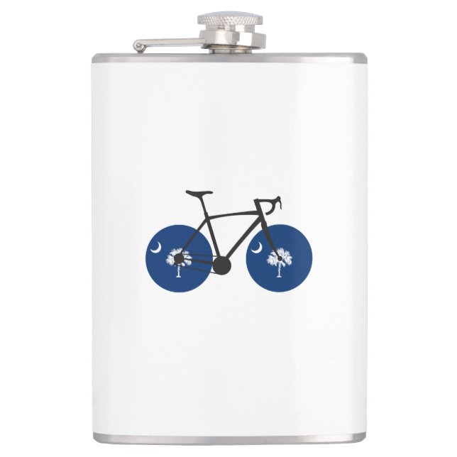South Carolina Flag Bicycle Hip Flask (Front)