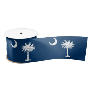 South Carolina & Flag, birthday party /sports Satin Ribbon