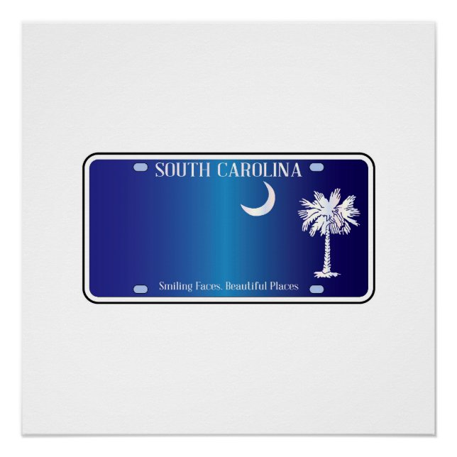 South Carolina Flag License Plate Poster (Front)