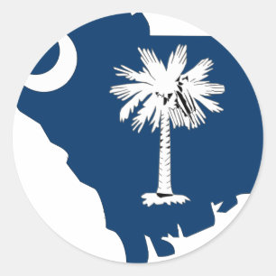 South Carolina Flag Map Classic Round Sticker