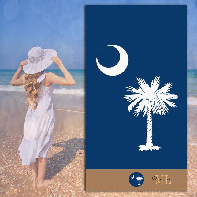 South Carolina flag & monogrammed / beach towel (Creator Uploaded)