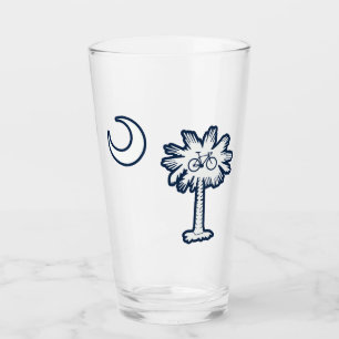 South Carolina Flag Palm Tree Bike Glass