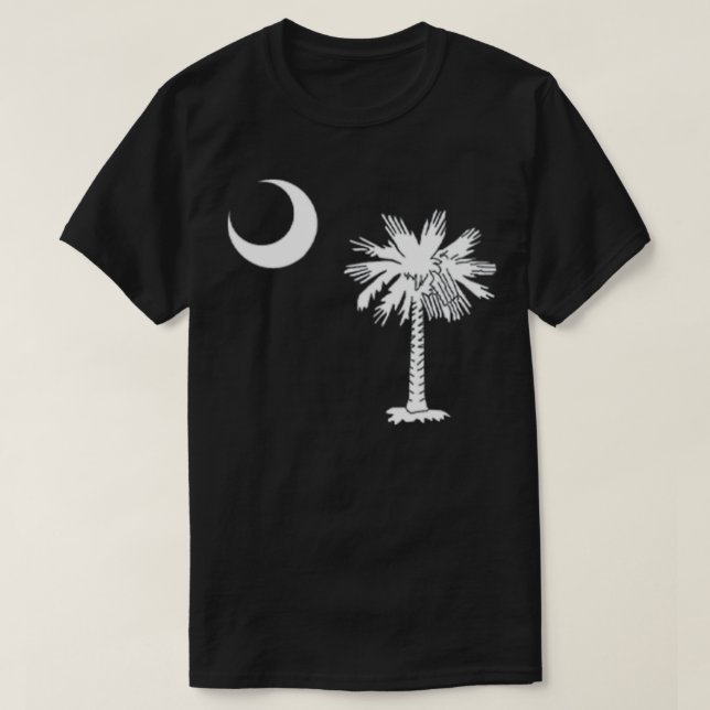 South Carolina Flag Palmetto Tree and Moon Graphic T-Shirt (Design Front)