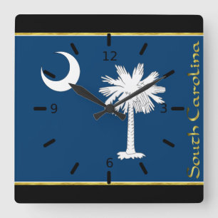 South Carolina flag Square Wall Clock