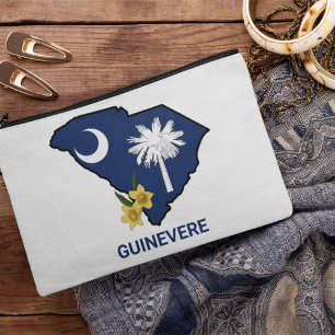 South Carolina Flag State Flower Yellow Jessamine Accessory Pouch