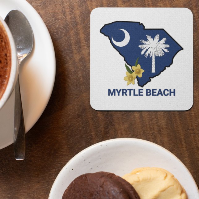 South Carolina Flag State Flower Yellow Jessamine Coaster (Creator Uploaded)