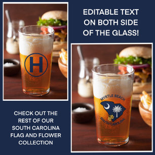 South Carolina Flag State Flower Yellow Jessamine Glass