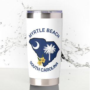 South Carolina Flag State Flower Yellow Jessamine Insulated Tumbler
