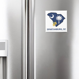 South Carolina Flag State Flower Yellow Jessamine Magnet