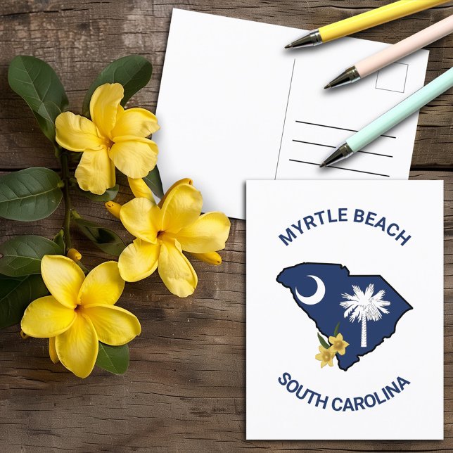 South Carolina Flag State Flower Yellow Jessamine Postcard (Creator Uploaded)