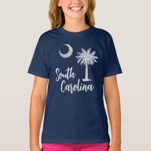 South Carolina Flag with Palmetto Tree Blue T-Shirt