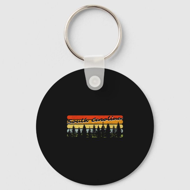 South Carolina Forest Sunset Trees Cabin Theme Sou Key Ring (Front)