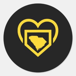 South Carolina Girls Fastpitch Softll Daughter Hom Classic Round Sticker