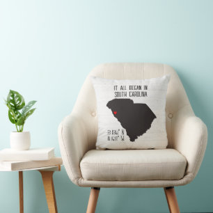 South Carolina GPS Coordinates with Heart Cushion
