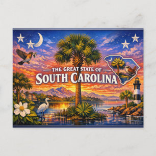 South Carolina Greetings Postcard