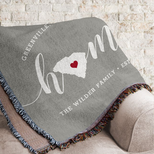 South Carolina Home State Personalised Throw Blanket (Creator Uploaded)