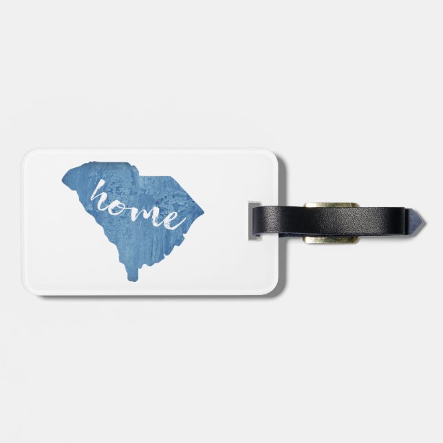 South Carolina Home Wood Grain Luggage Tag (Back Horizontal)