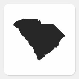 South Carolina in Black Square Sticker