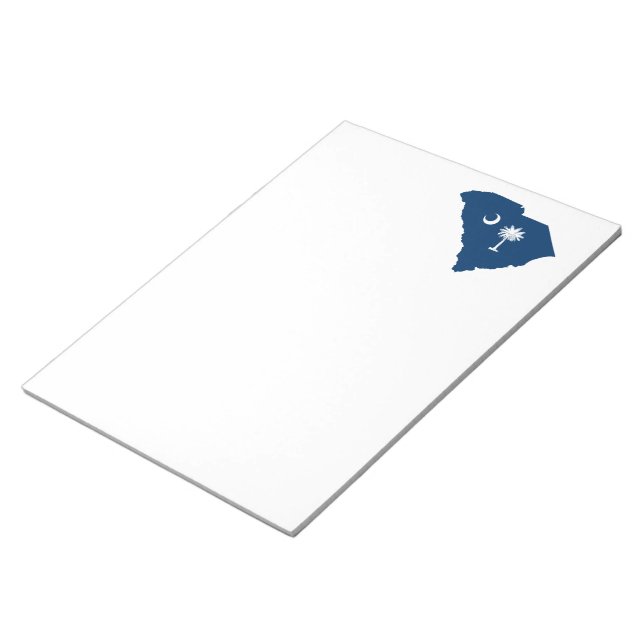 South Carolina in Blue and White Notepad (Angled)