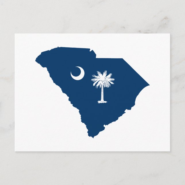 South Carolina in Blue and White Postcard (Front)