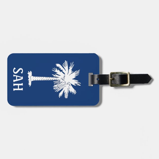 South Carolina Initials Luggage Tag (Front Horizontal)