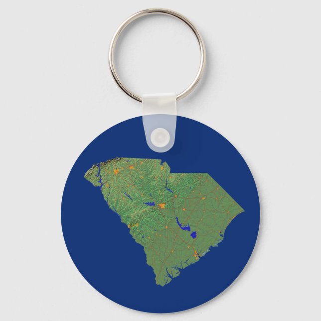 South Carolina Map Keychain (Front)