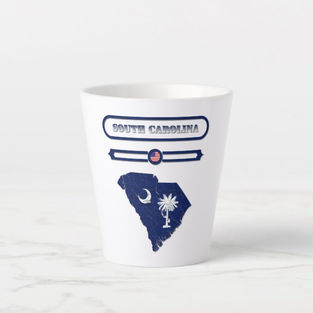 SOUTH CAROLINA MAP, SOUTH CAROLINA. SAMER BRASIL LATTE MUG (Front)