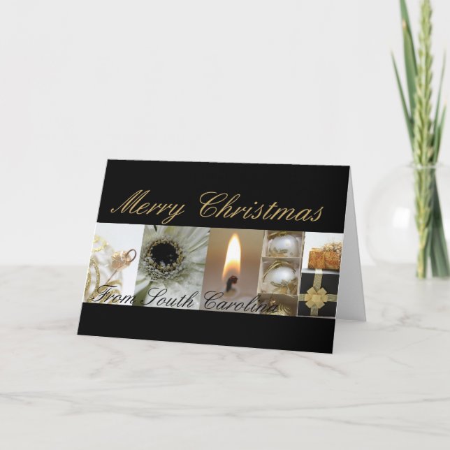 South Carolina Merry Christmas Collage Card (Front)