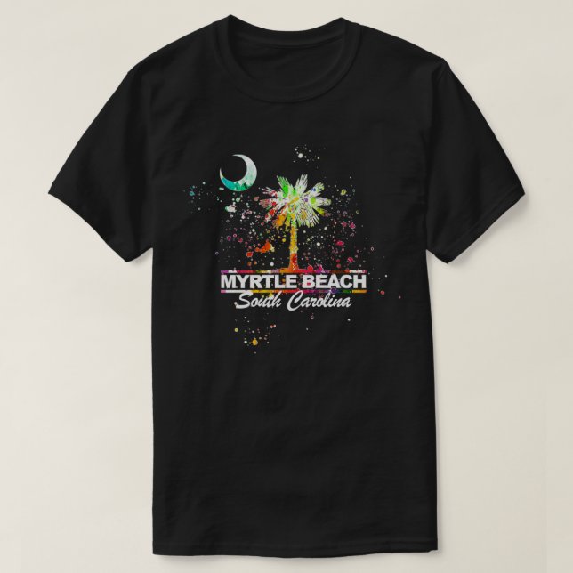 South Carolina Myrtle Beach SC Flag Graphic Design T-Shirt (Design Front)