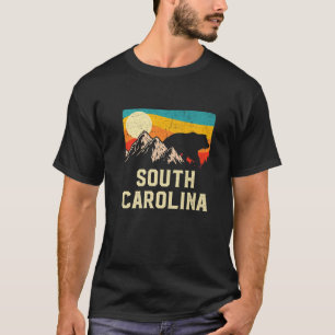 South Carolina Nature Wild Bear Retro Sunset Hikin T-Shirt