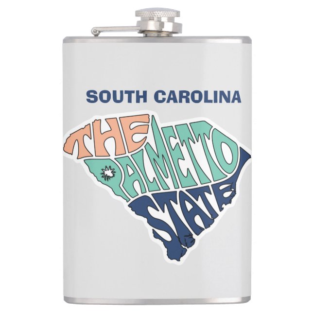 South Carolina Nickname Word Art Hip Flask (Front)