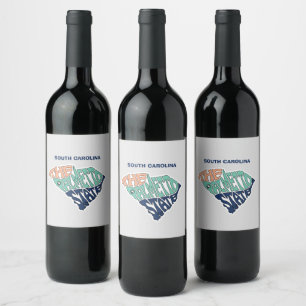 South Carolina Nickname Word Art Wine Label