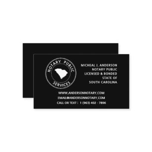 South Carolina Notary Public Services Business Card