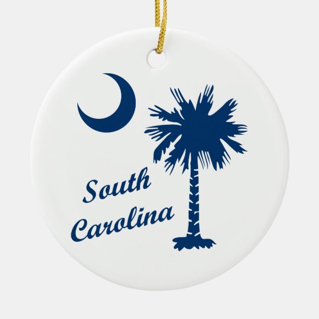 South Carolina Palmetto Ceramic Tree Decoration (Front)