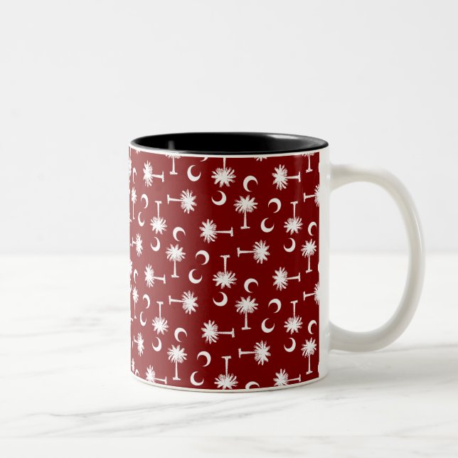 South Carolina Palmetto Moon Flag Garnet Two-Tone Coffee Mug (Right)