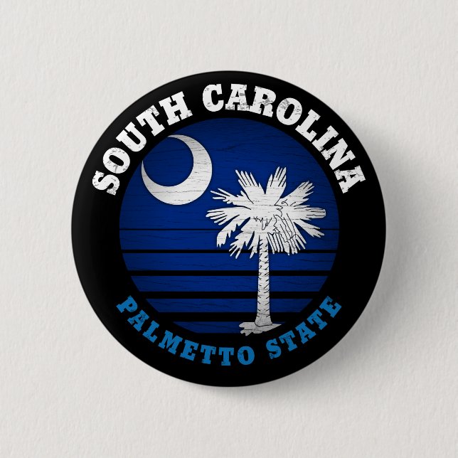 SOUTH CAROLINA PALMETTO STATE FLAG 6 CM ROUND BADGE (Front)