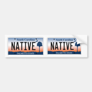 South Carolina Palmetto Sunrise Native Plate Bumper Sticker