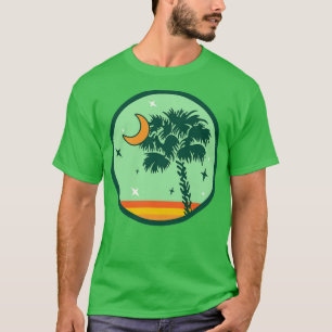 south carolina palmetto tree with crescent moon T-Shirt