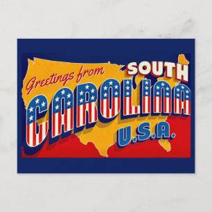 South Carolina Patriotic Greeting Postcard