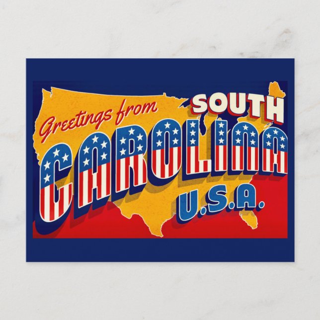 South Carolina Patriotic Greeting Postcard (Front)