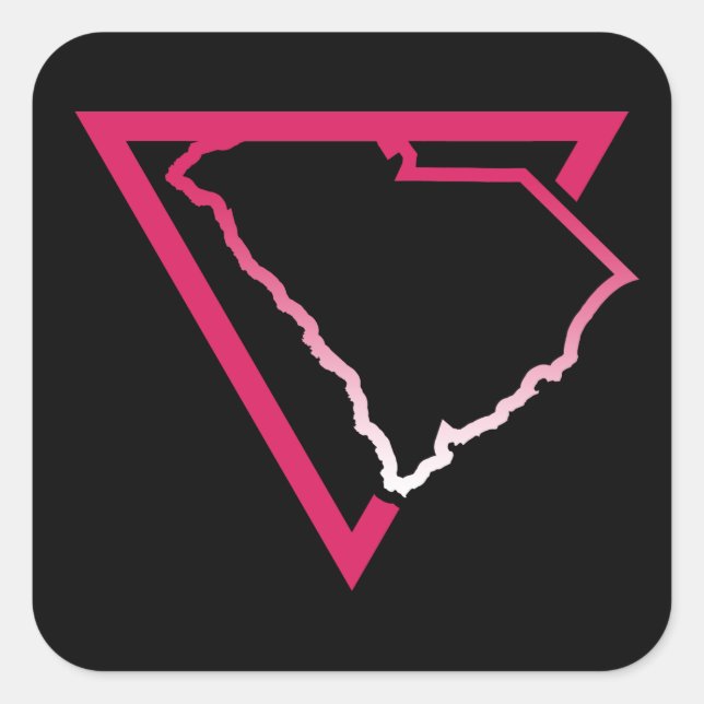 south carolina pink triangle square sticker (Front)