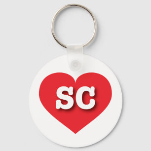 South Carolina Red Heart - Big Love Key Ring